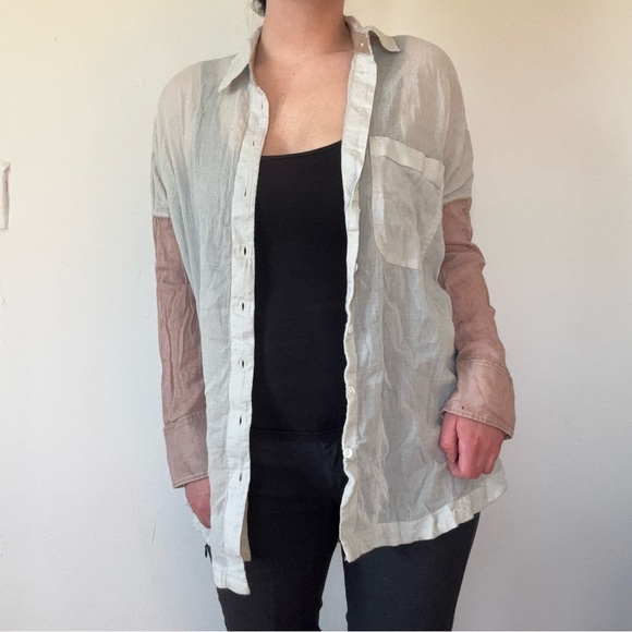 Free People Oversized Pastel Beachy Blouse - Picture 2 of 7